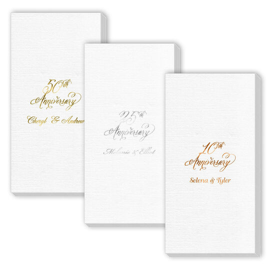 Pick Your Elegant Anniversary Year Deville Guest Towels